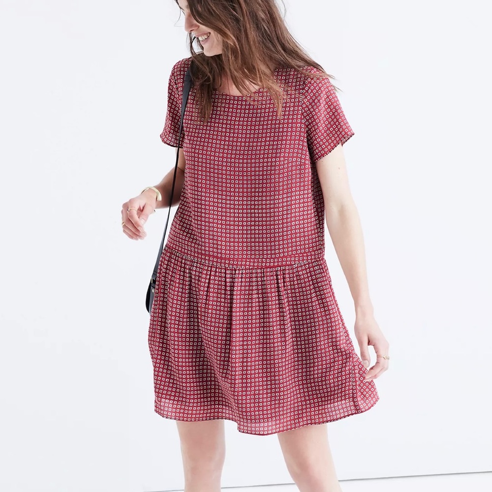 Madewell Silk Ascot Tile Dress